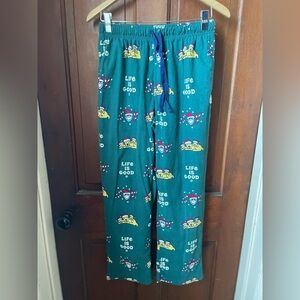 Life is Good adult medium green pajama pants